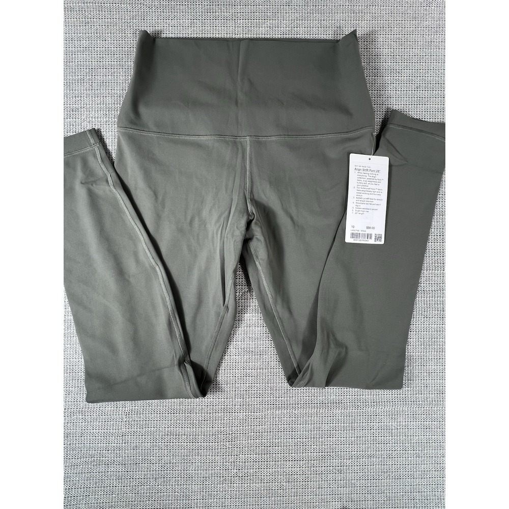 lululemon SHR Pant 28" Size 10 Super-high Rise Hidden Waistband Pocket Sage Gree